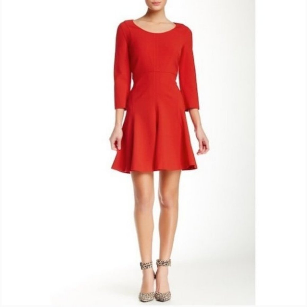 Diane Von Furstenberg 3/4 Sleeve Fit & Flare Dress